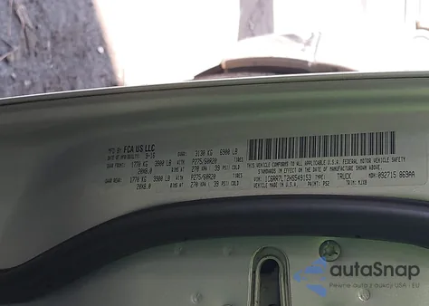 2017 Ram 1500 из США, поврежденный, VIN 1C6RR7LT2HS549153